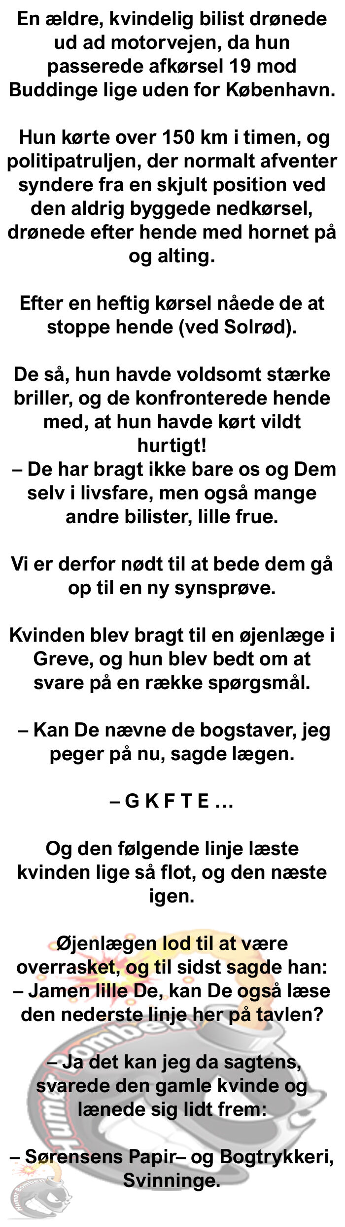 En ældre, kvindelig bilist
