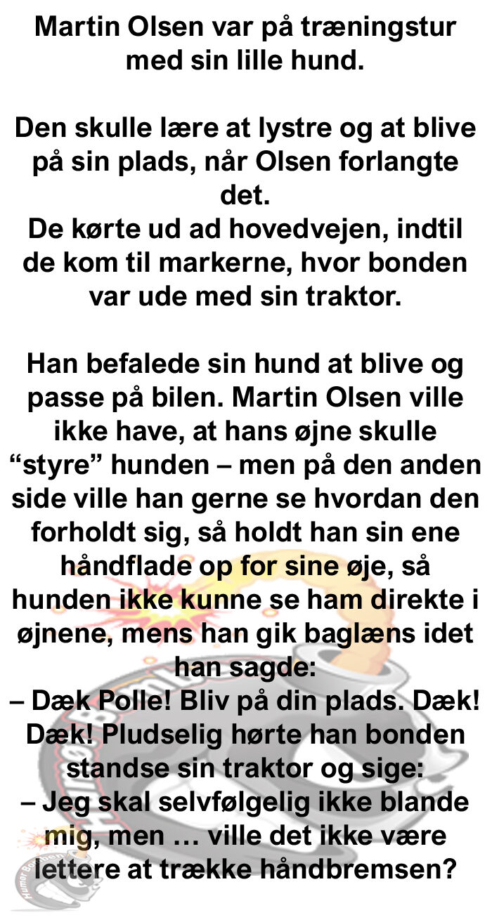 Martin Olsen var på træningstur med sin lille hund